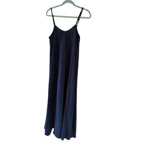 Nation LTD Womens Size Medium Blue Cotton Scoop Neck Strap Gauze Lila Maxi Dress